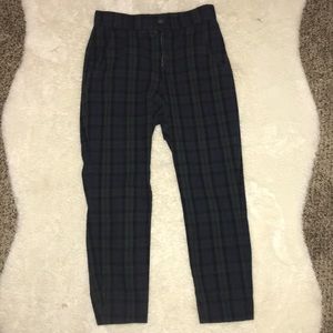 Hollister blue and green plaid high waisted pants